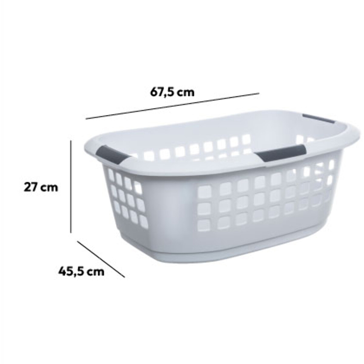 Corbeille à linge 51L Blanc Hugger