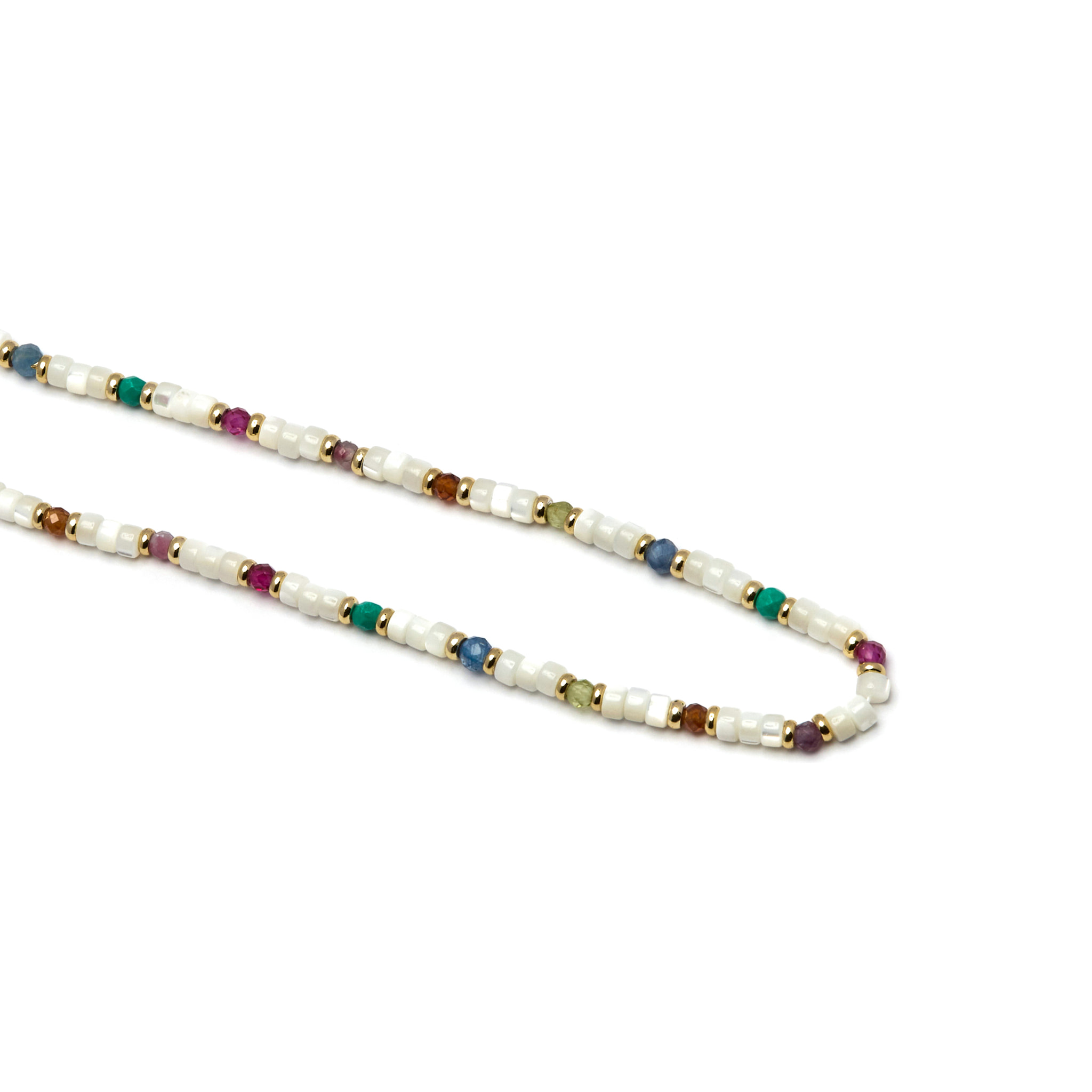 Collar con Madreperla Blanca acabado oro 18k