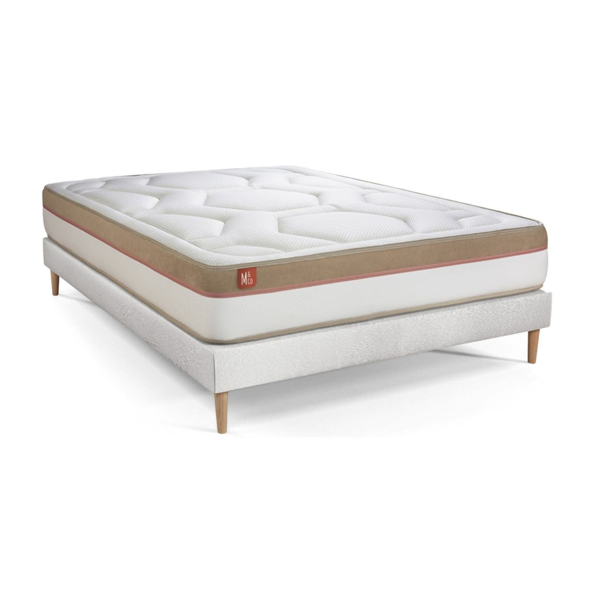 Ensemble Matelas Le Cosy - 30cm - Mémoire de forme - Confort durable - Sommier kit Blanc