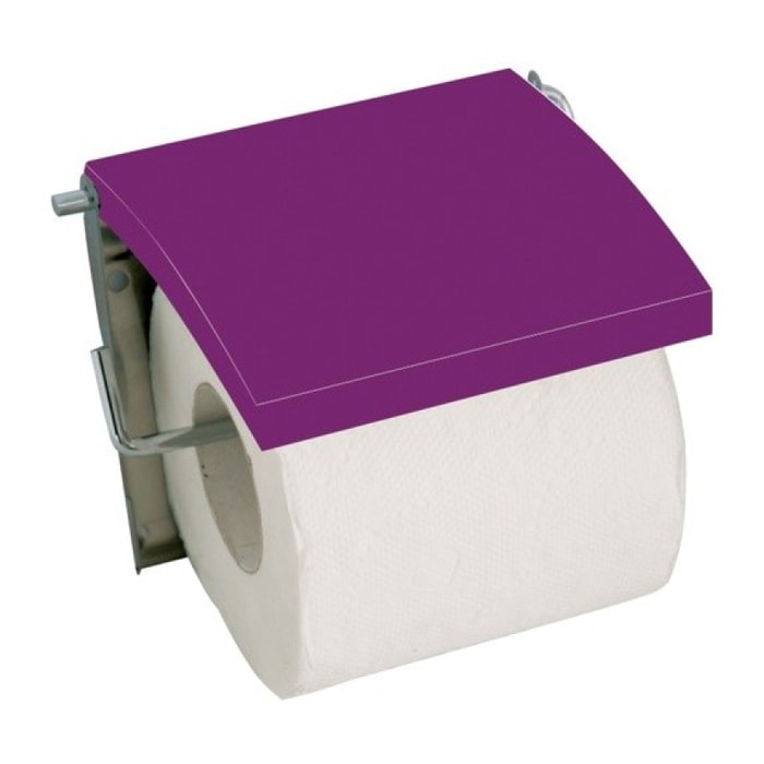 Porte Rouleau Papier Wc Mural MDF & Inox Violet MSV