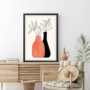 Affiche fleurs Madame et monsieur deco Affiche + cadre en bois - Noir