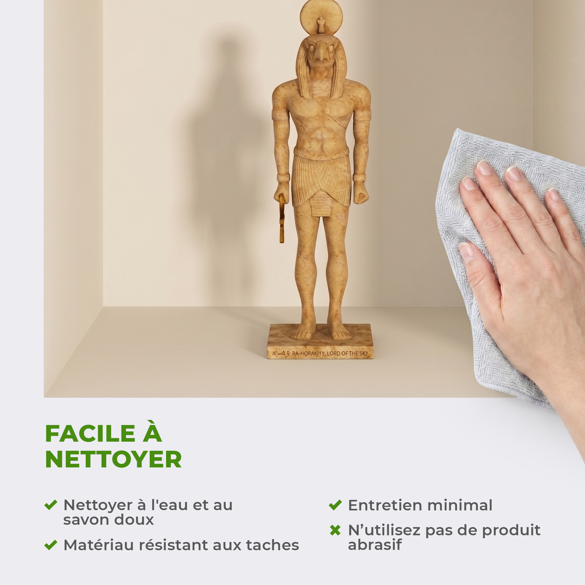 Stickers muraux 3D | Sticker Mural Autocollant effet 3D Egypte statues d'argile - Stickers adhésifs 3D Chambre Salon Trompe l'oeil