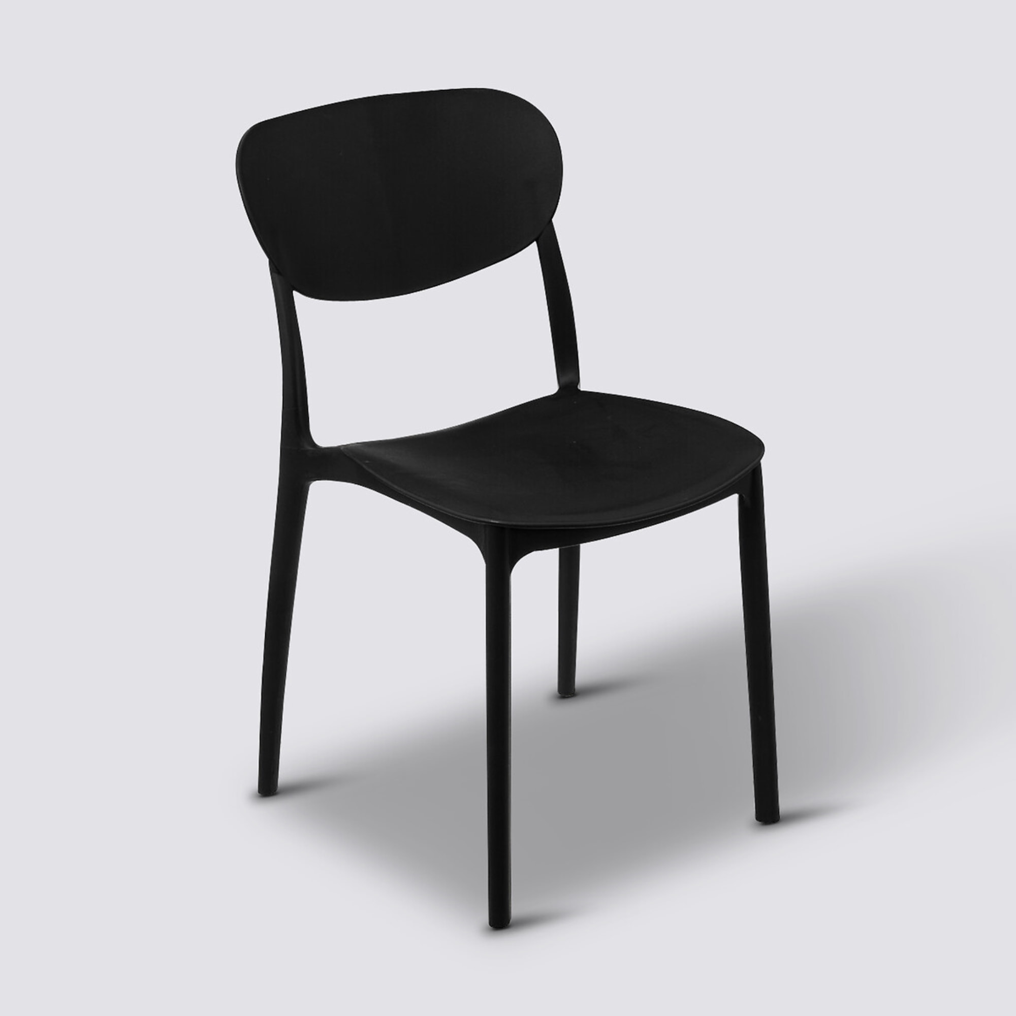Silla apilable Plasta, plástico negro