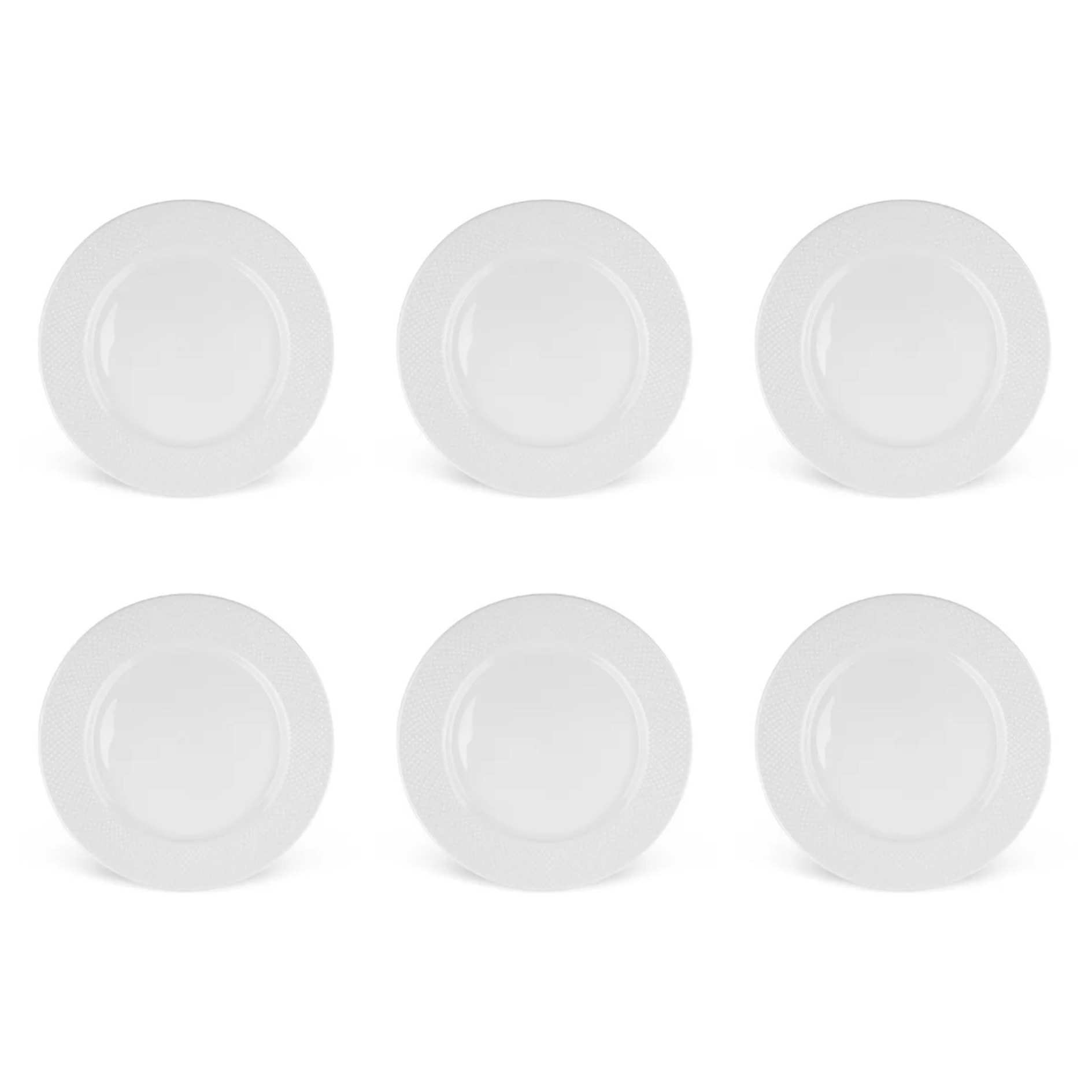 Lot de 6 assiettes plates en porcelaine