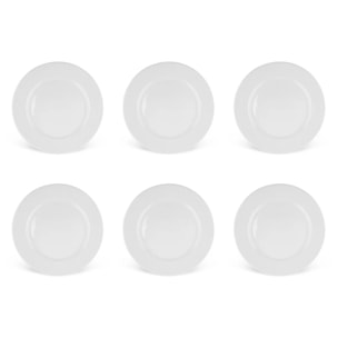 Lot de 6 assiettes plates en porcelaine