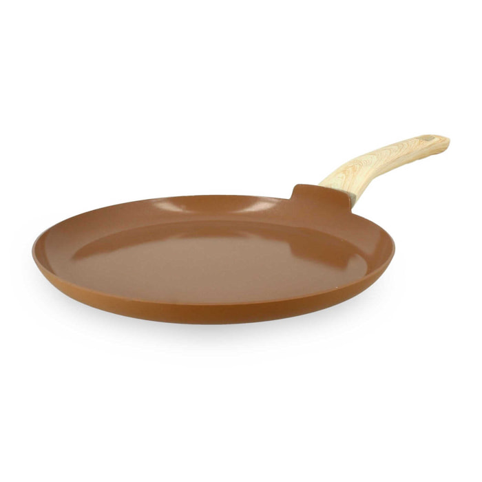 Crêpière en aluminium 26cm noisette - compatible induction COLORAMA