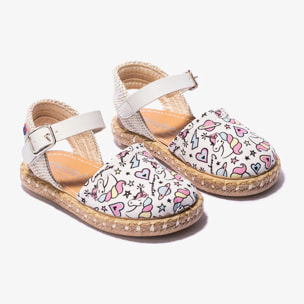 Alpargatas Unicornio Blanco Bebé
