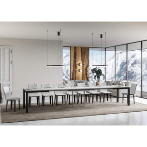 Table extensible 90x180/440 cm Everyday Evolution Frêne Blanc cadre Anthracite