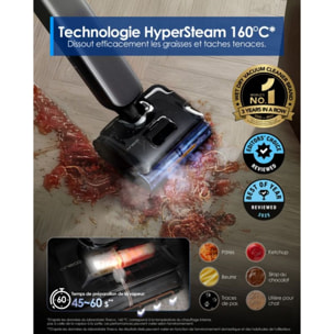 Aspirateur laveur TINECO Floor One S9 Artist Steam Pro avec fonction vapeur