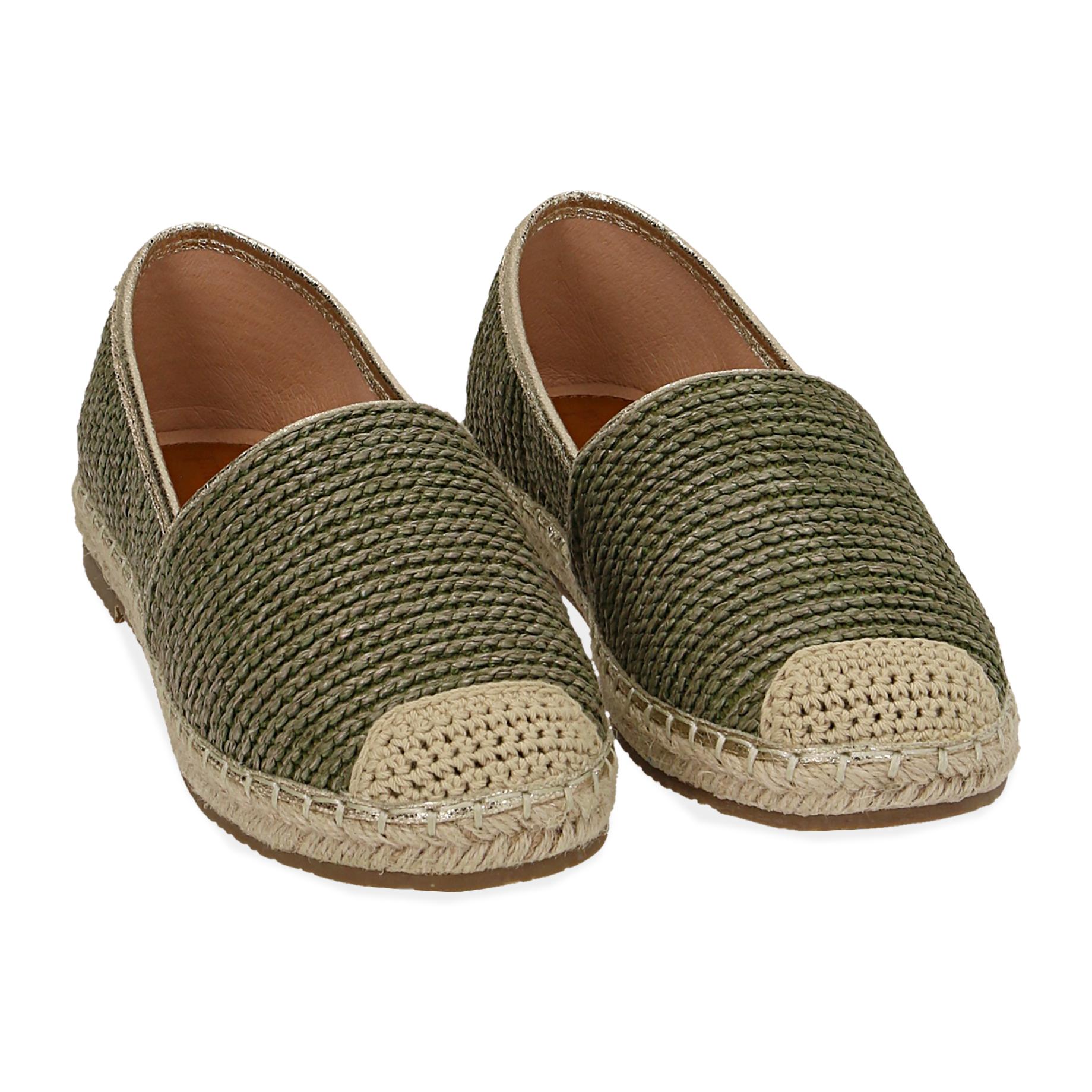 Espadrillas verdi in rafia