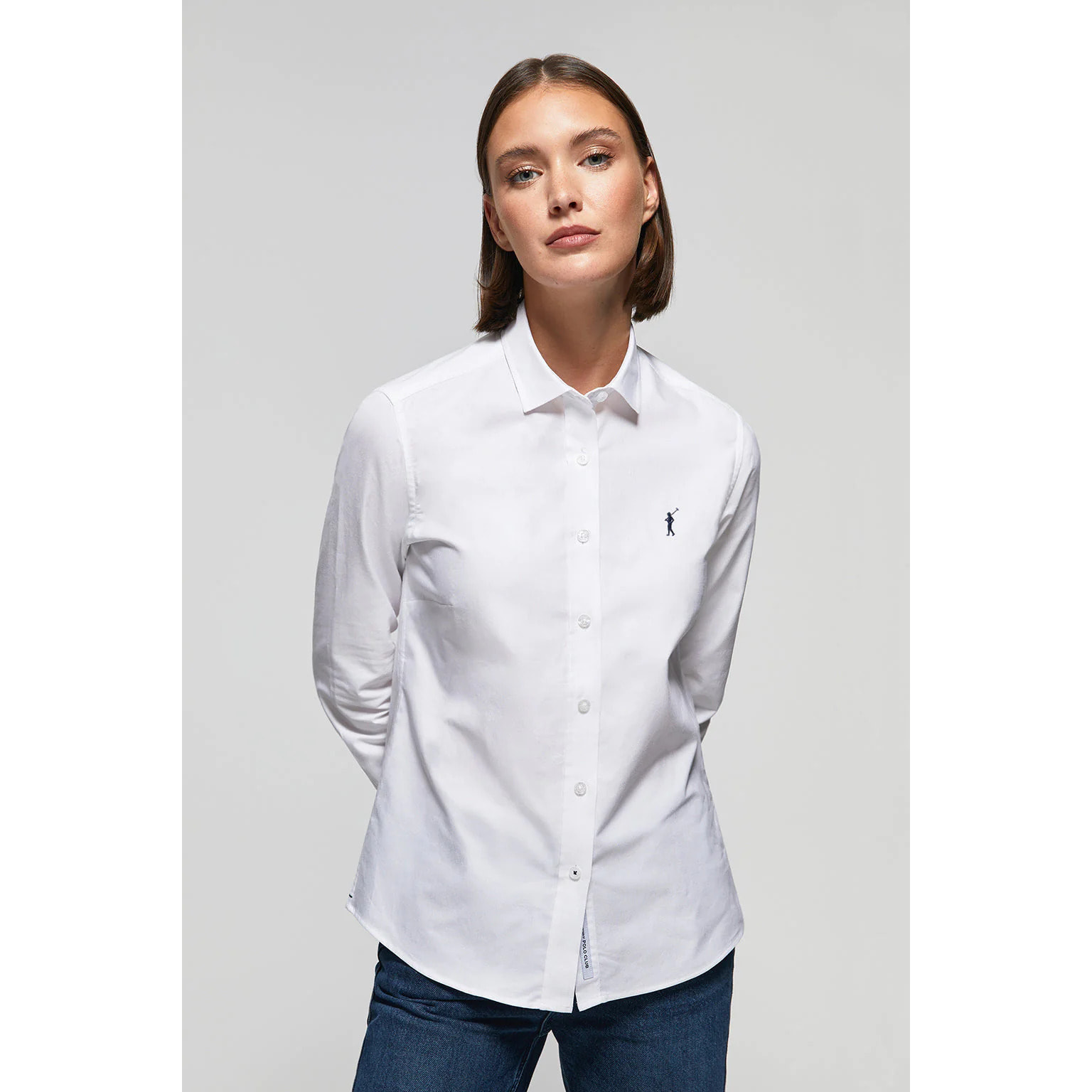 Camisa Oxford Regular fit blanca con logo Rigby Go