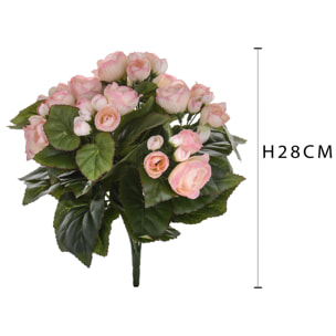 Bouquet Di Begonia. Altezza 28 Cm - Pezzi 4 - 22X28X21cm - Colore: Marrone - Bianchi Dino - Fiori Artificiali