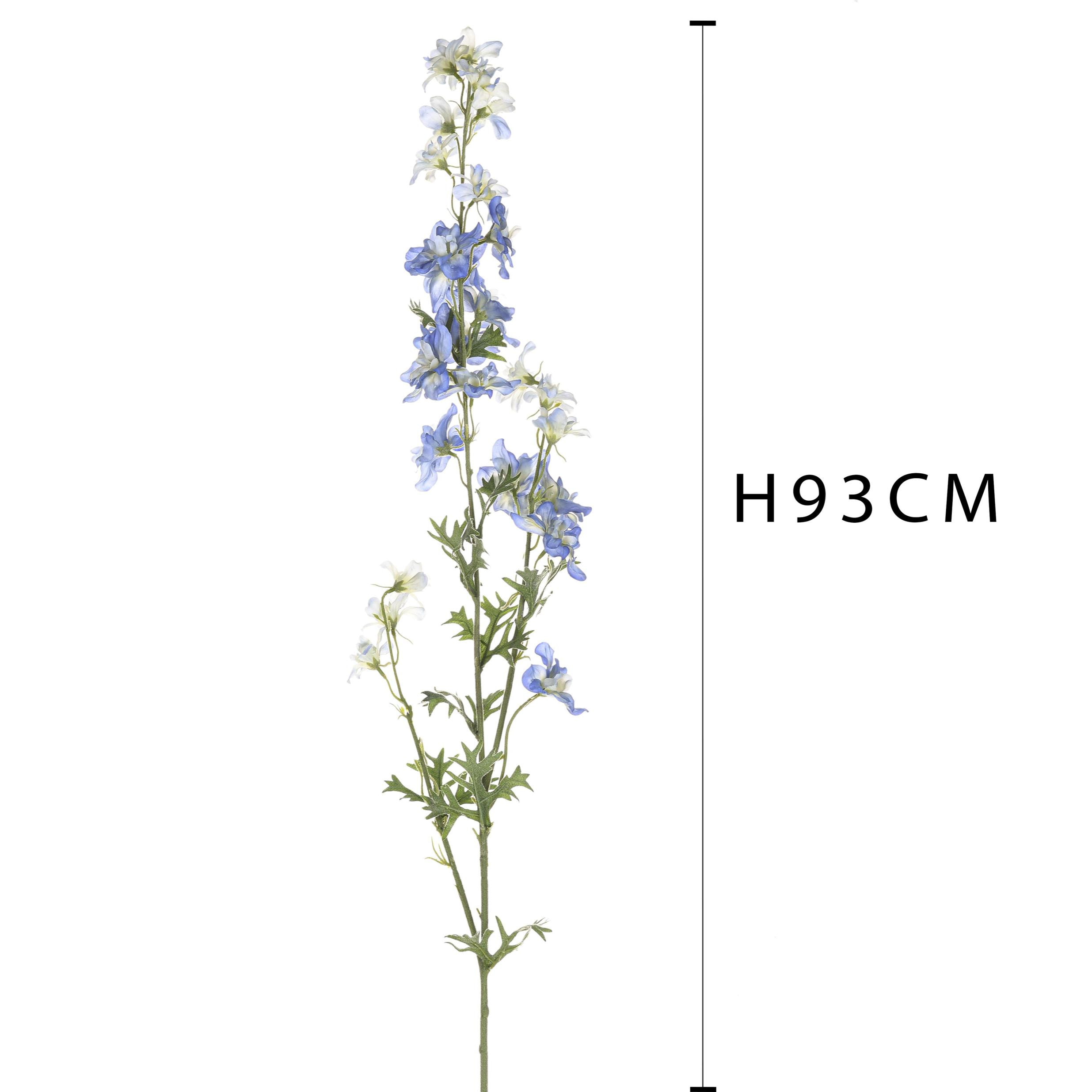 Fiore Di Delphinium Composto Da 3 Fiori. Altezza 93 Cm - Pezzi 4 - 10X93X3cm - Colore: Blu - Bianchi Dino - Fiori Artificiali