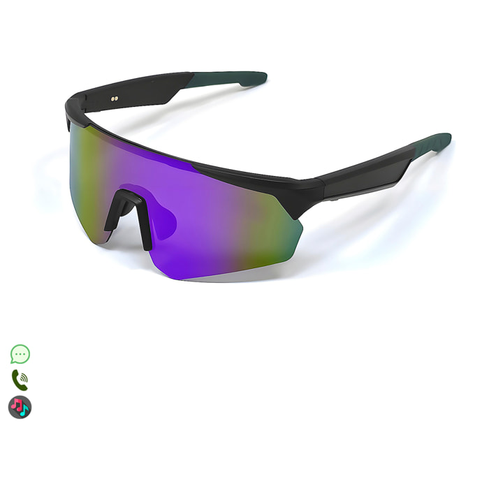 Gafas deportivas inteligentes QY PRO 2. Asistente de voz inteligente, traducción en tiempo real de más de 100 idiomas, control de música/llamadas y lentes UV400.