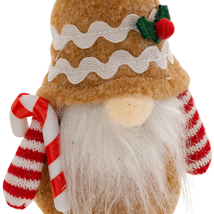 Sujet gnome pain d'épice textile H.14cm