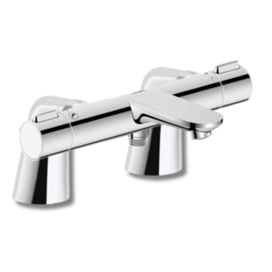 Mitigeur baignoire thermostatique Wave chromé brillant avec colonnettes