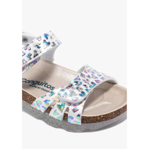 Sandalias De Niña Bio Con Estampado De Corazones