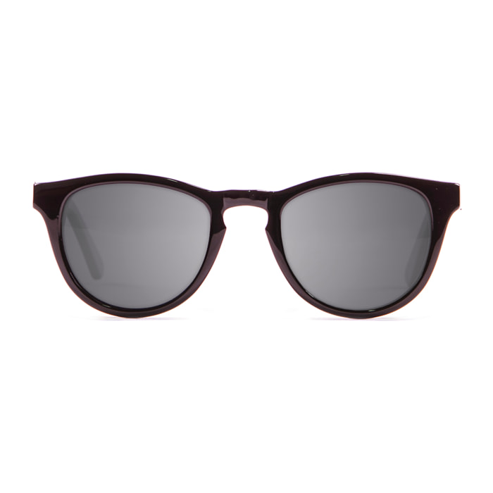 Gafas de sol KAU FLORENCIA - De acetato negro brillante y madera de nudos de olmo / Ahumada