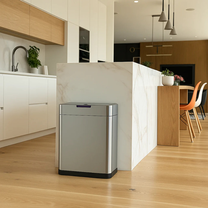 Poubelle automatique inox DAYTONA argent 60L