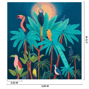 Papier peint  Oiseaux Tropicaux au Sommet Intissé