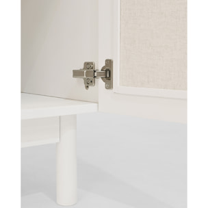 Armoire en bois massif et toile de lin blanc 180x80cm Hauteur: 180 Longueur: 80 Largeur: 40