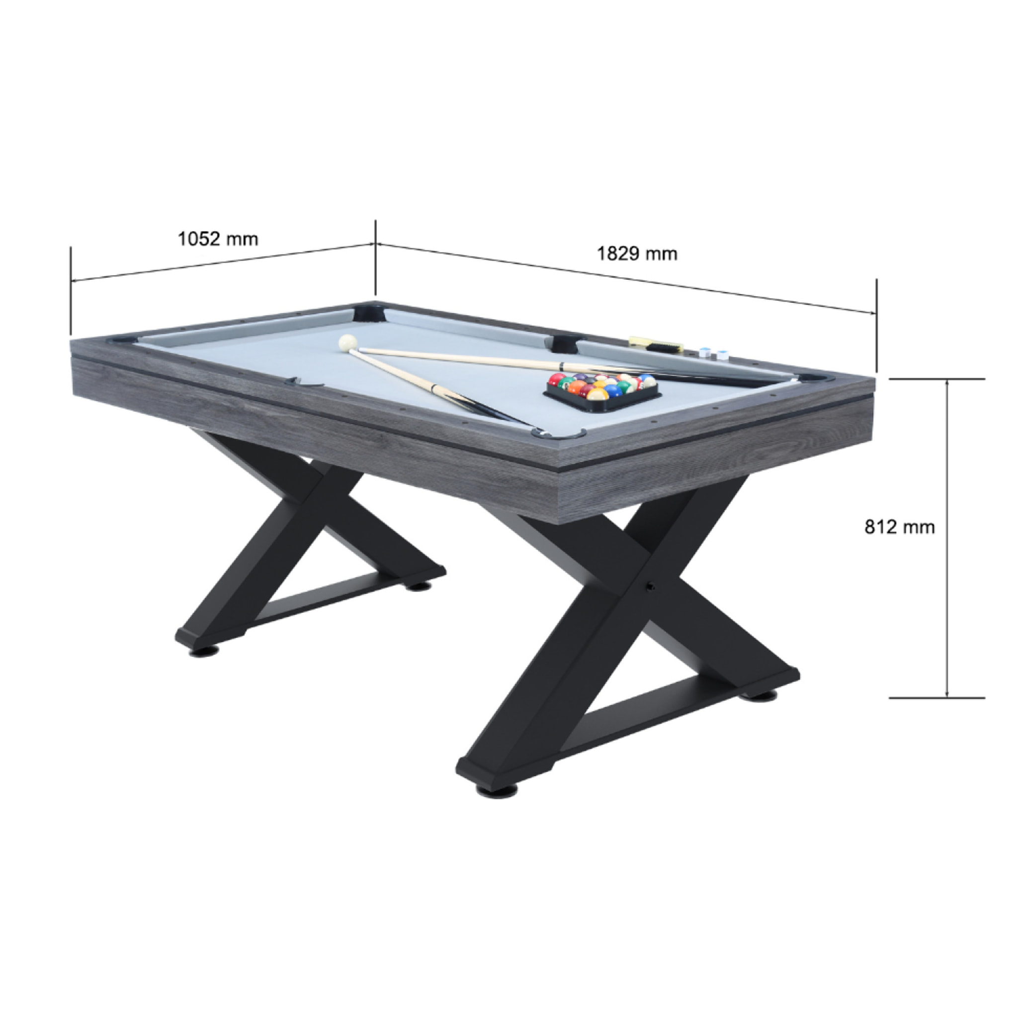 Table multi-jeux, ping-pong et billard en bois gris  ARIZONA