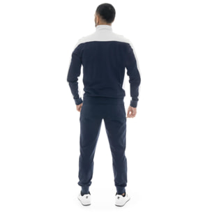 Tuta da uomo in cotone non garzato con colletto e zip Leone Basic