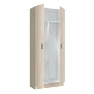 Armario multiusos 2 puertas 3 zonas Roble