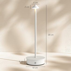 Juego de 2 Lámparas de Mesa Recargables por USB, Lámparas de Mesita de Noche Regulables con Control Táctil, 3000K/4500K/6000K, Luz LED Incluida, para Dormitorio, Salón u Oficina, Blanco