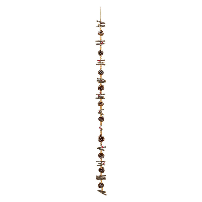 Guirlande pommes de pin et perles 1,5m