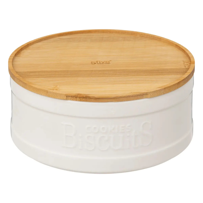 Boîte biscuits "Naturéo" en céramique blanc