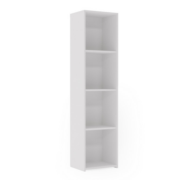 Libreria a colonna LONI 160x40 cm bianca con 4 ripiani a giorno