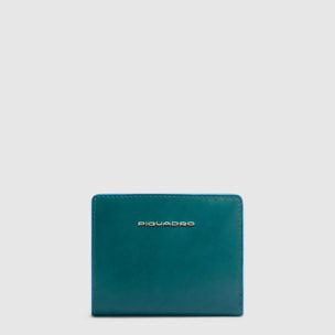 Piquadro Portafogli da piccolo in pelle con porta monete, portacarte di credito e protezione RFID