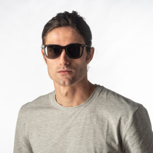 Gafas de sol PALO ALTO ARLES - Negro transparente / De espejo plateada y patillas de metal negro mate