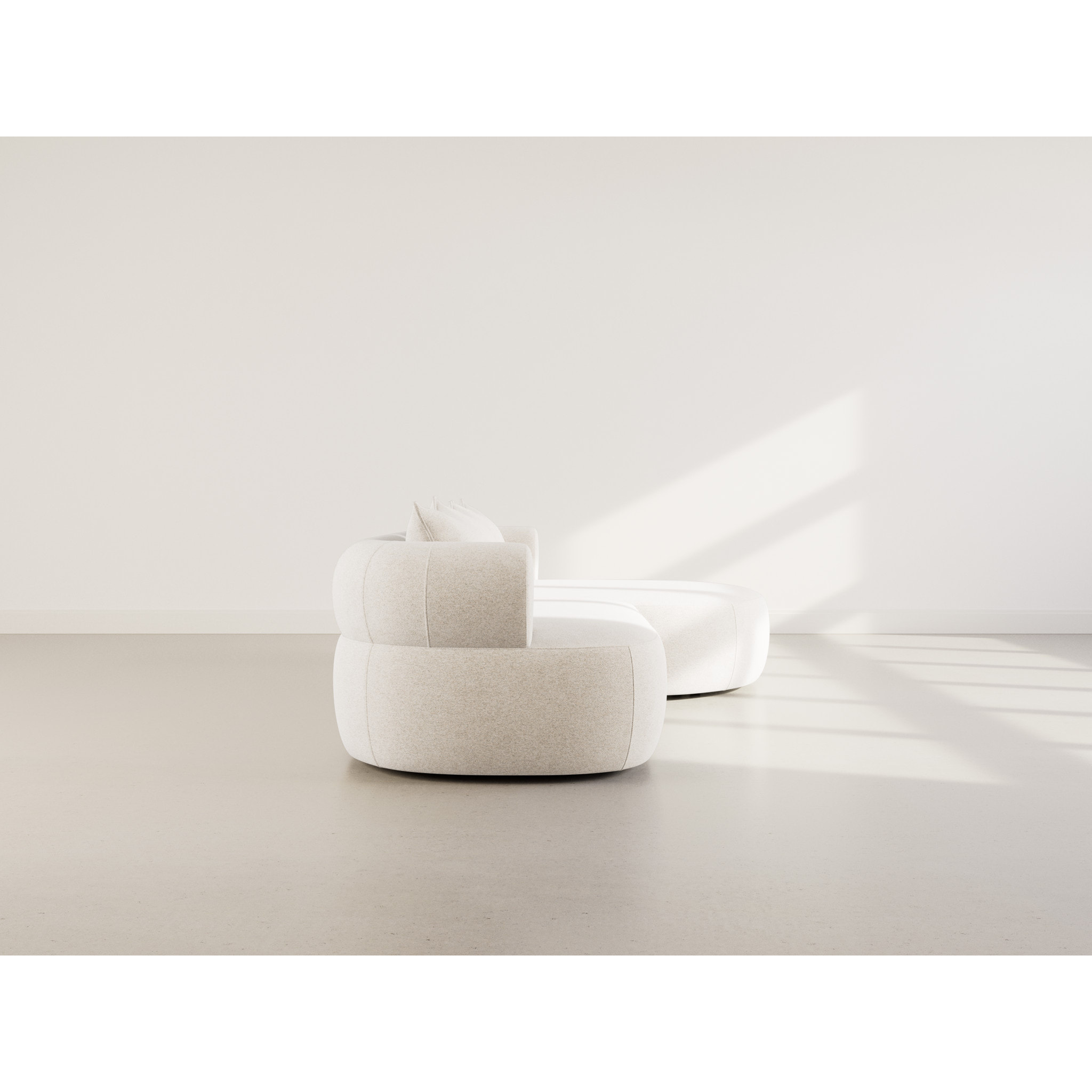 Angela - canapé d'angle droit 4 places en velours texturé - Beige