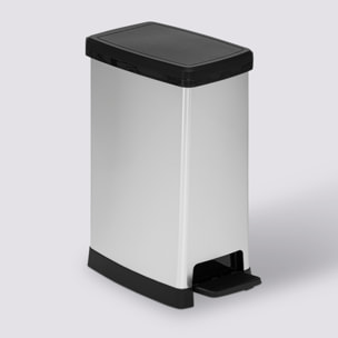 Poubelle slim 40L en plastique gris