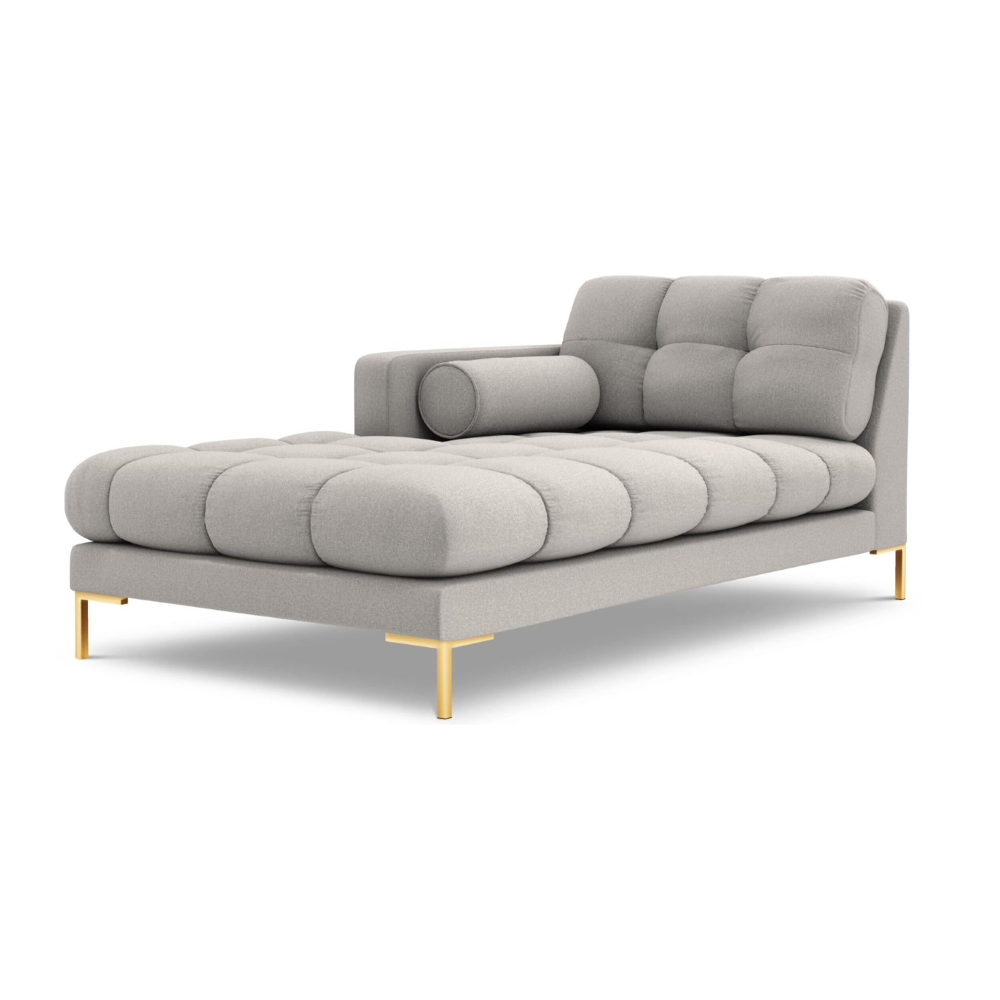 Méridienne gauche "Bali" en tissu structurel gris clair