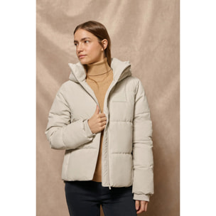 Chaqueta acolchada gris Glacier de capucha fija y detalles Polo Club