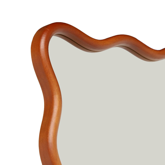 Miroir sur pied organique bois d'hévéa pied en acier 172cm CAULINE