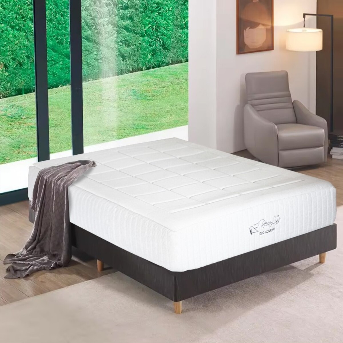 Matelas Duoconfort déhoussable - Gamme Luxe Hôtelière : véritable mousse mémoire de forme double alvéolage à haute denisté 85KG/M3