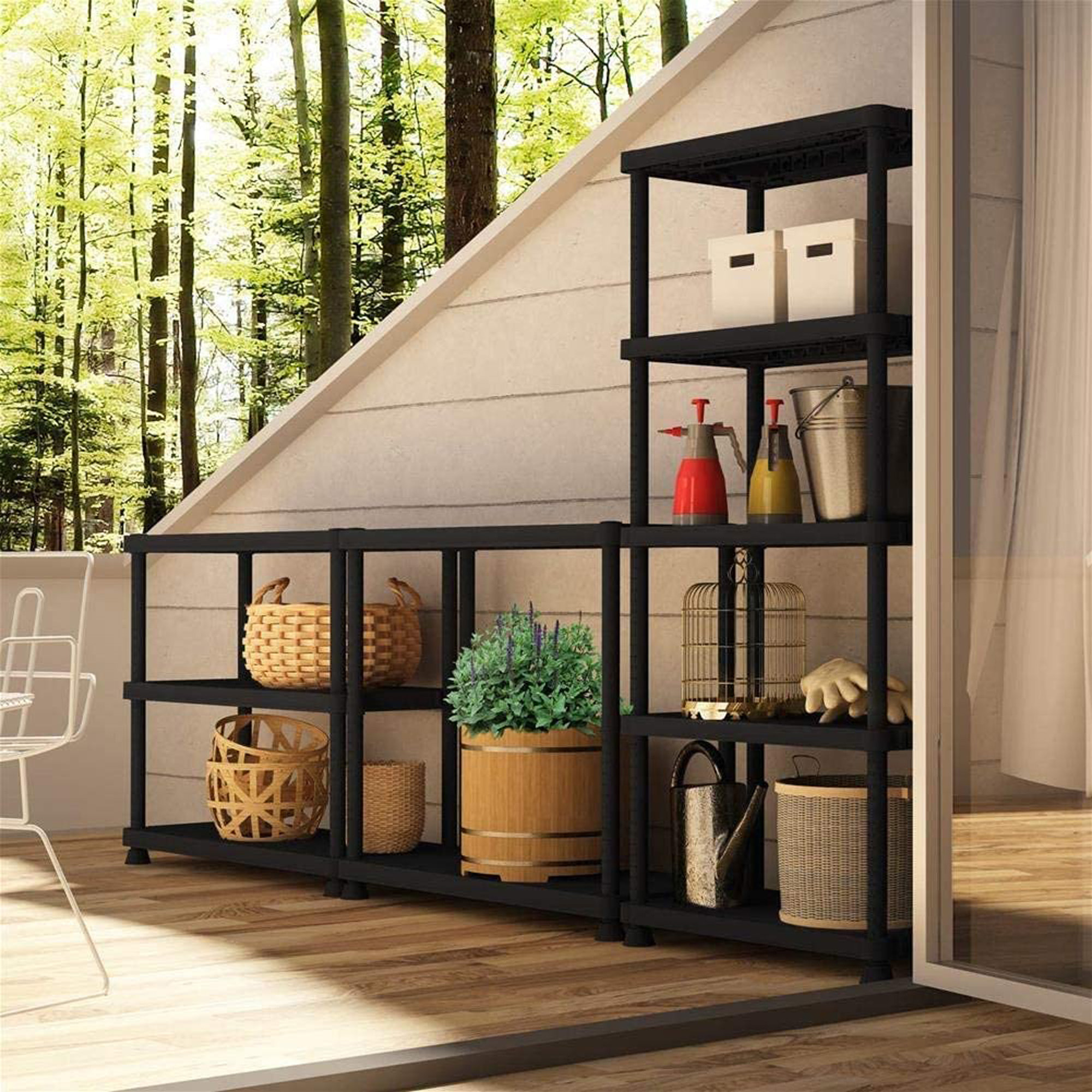 Estantería 5 baldas de plástico en polipropileno 800x400x1760 mm.