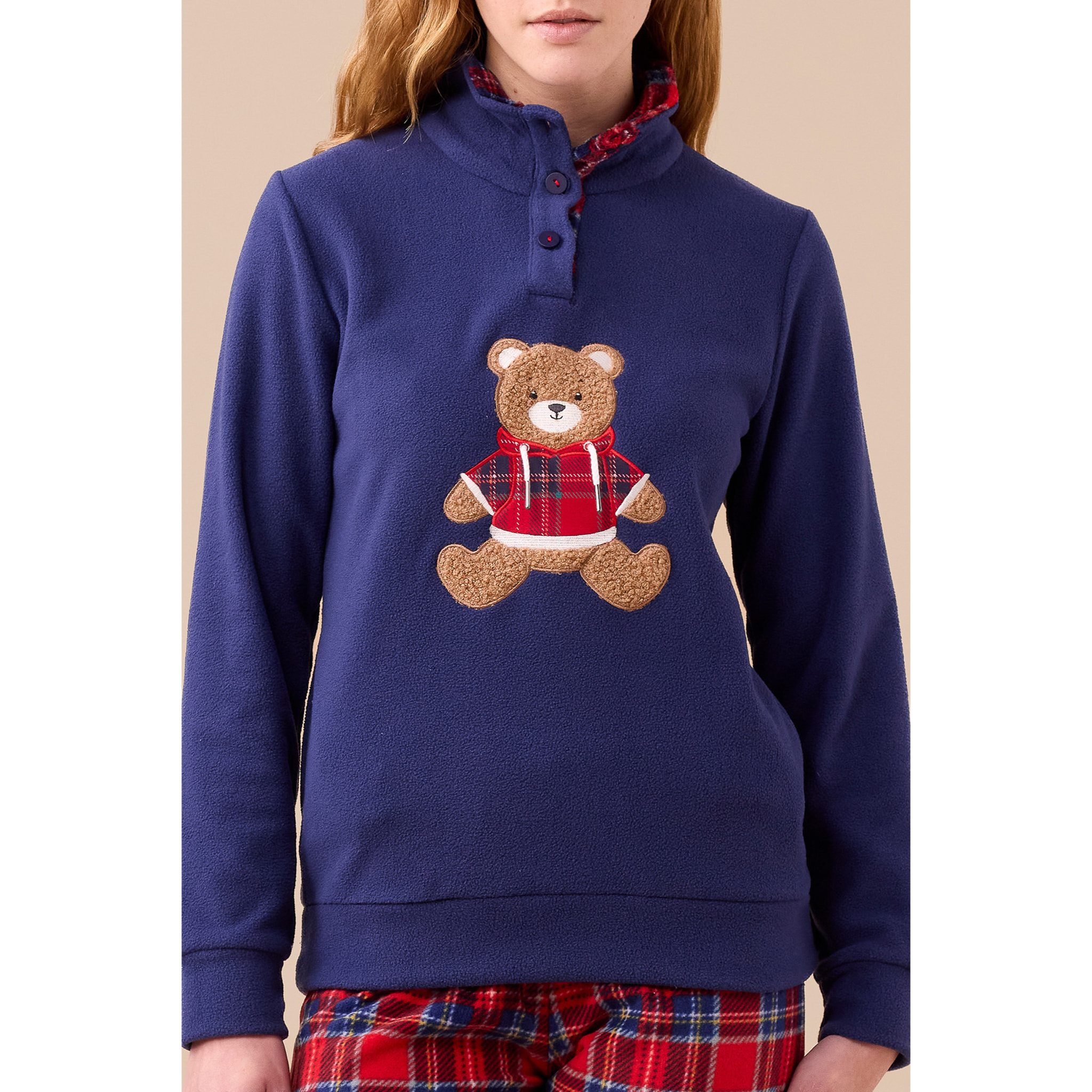 Pigiama donna invernale in micropile articolo scozzese. Noidinotte