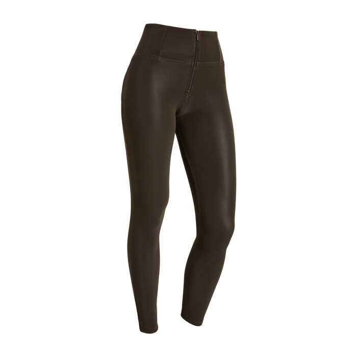 Pantaloni push up WR.UP® effetto pelle lucida vita alta