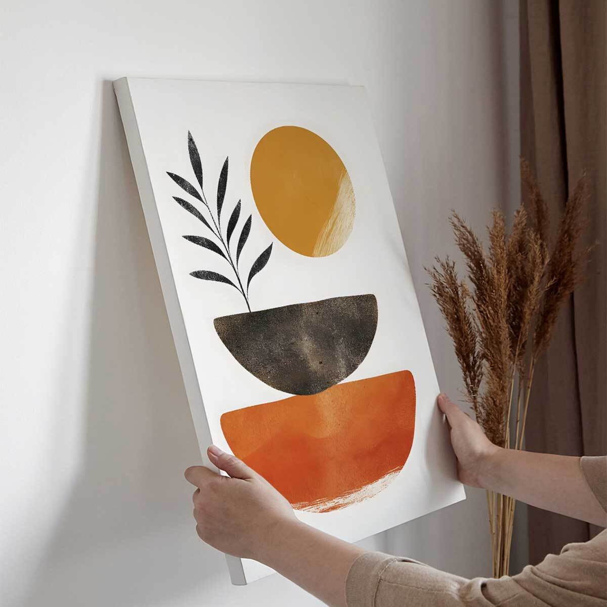 Tableau végétal géométrique moderne Toile imprimée