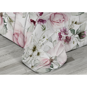 Trapunta Invernale 300gr Diadema Flora Stampa Digitale Fantasia Floreale D1