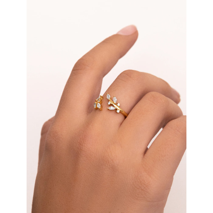 Anello Buganvillea White  Placcato Oro