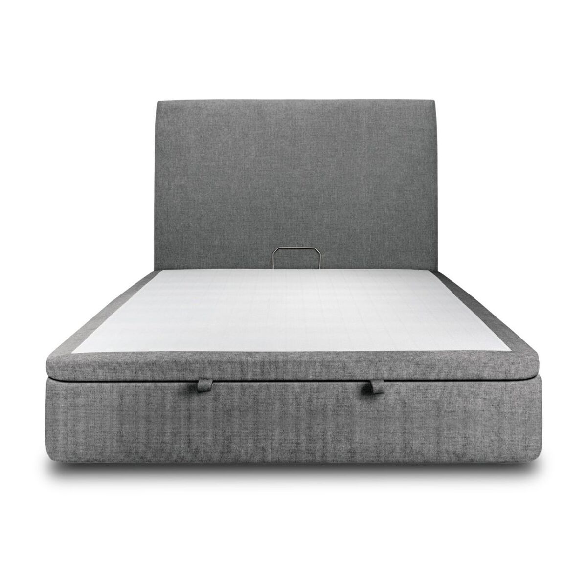 Lit avec sommier et tête de lit lisse - Toile nattée au style contemporain - Adapté à tous les matelas, montage rapide - Design épuré - Hauteur Totale : 39 cm