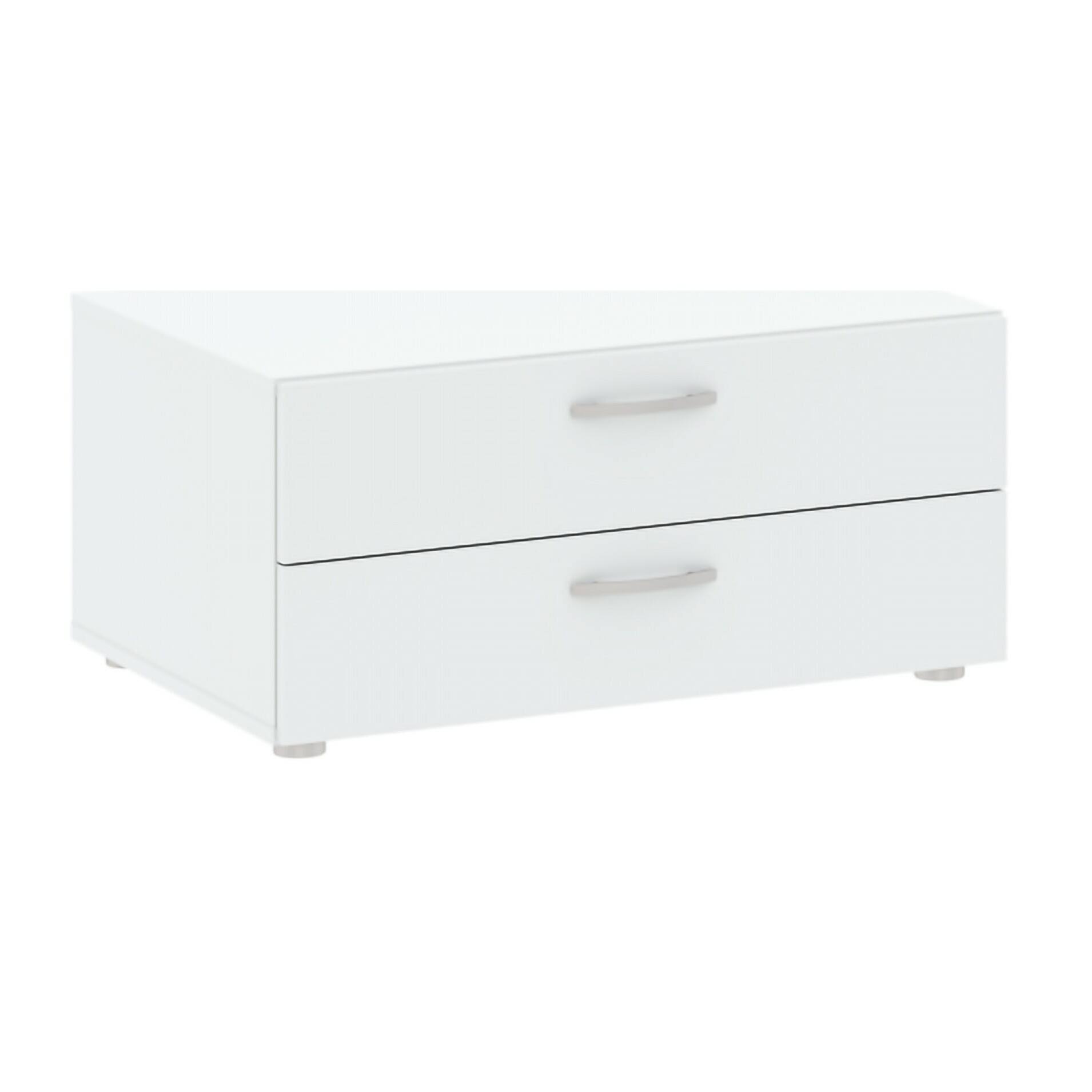 Cassettiera Piatto, Settimino multiuso, Comò camera da letto, Mobile con cassetti, 74x52 h35 cm, Bianco
