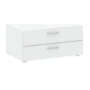Cassettiera Piatto, Settimino multiuso, Comò camera da letto, Mobile con cassetti, 74x52 h35 cm, Bianco