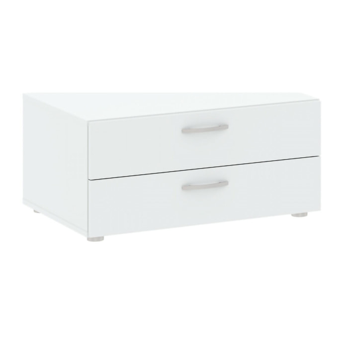 Cassettiera Piatto, Settimino multiuso, Comò camera da letto, Mobile con cassetti, 74x52 h35 cm, Bianco